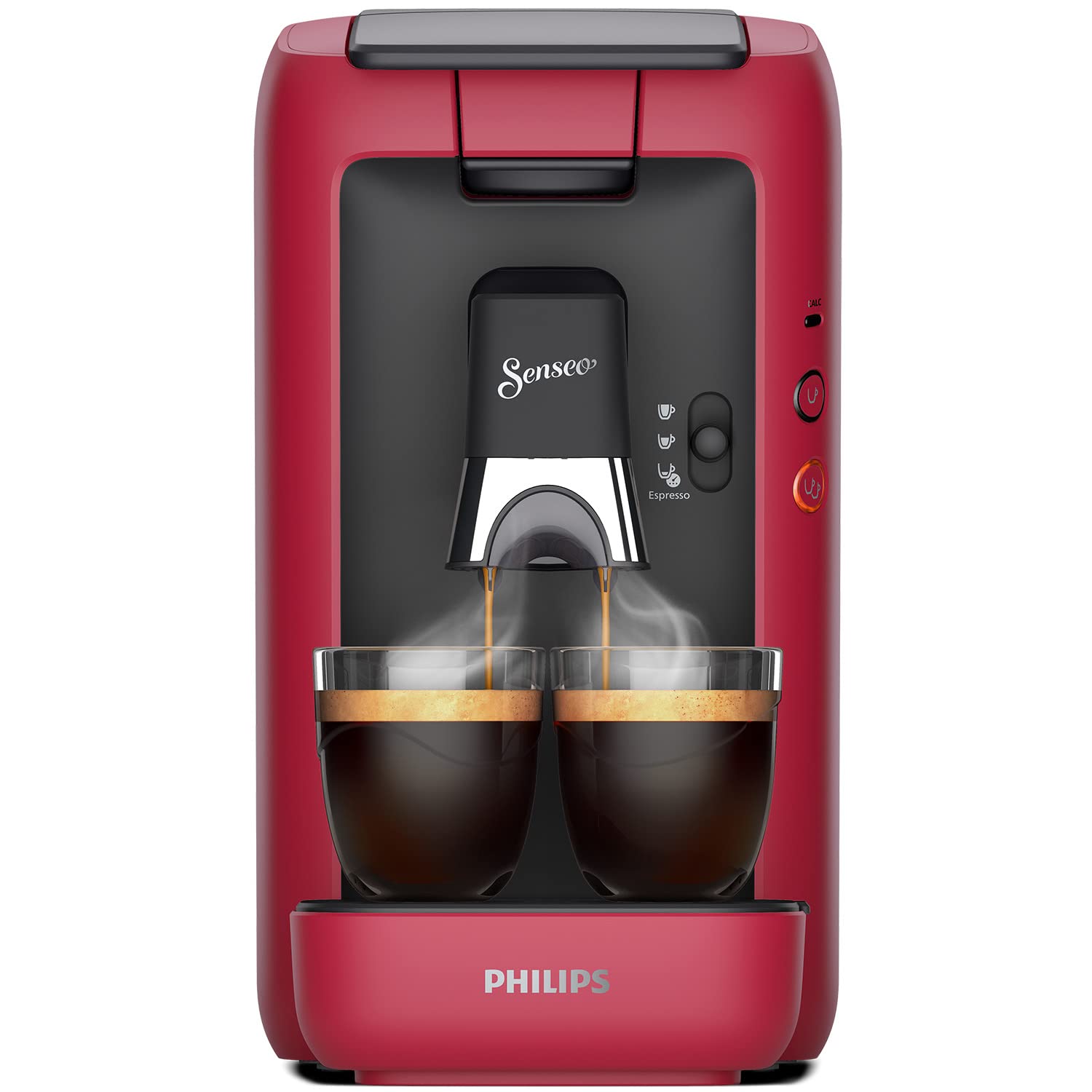 Machine à Café Rivano Senseo Maestro CSA260/91 – Rouge, Réservoir XL 1,2L