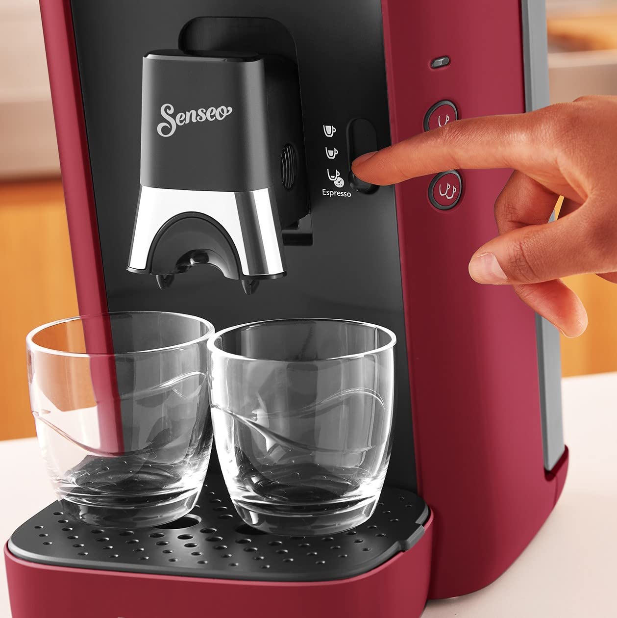 Machine à Café Rivano Senseo Maestro CSA260/91 – Rouge, Réservoir XL 1,2L