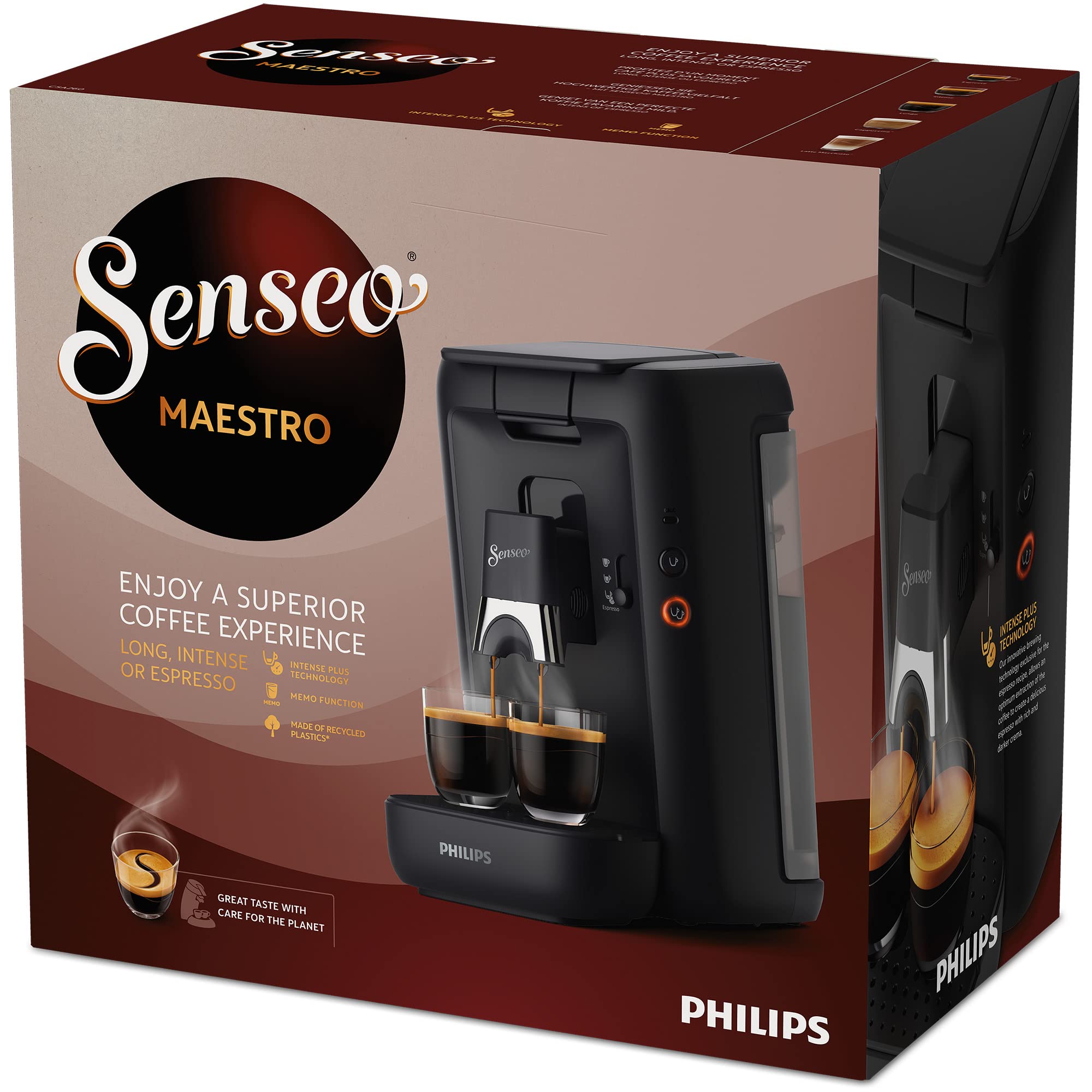 Machine à Café Rivano Senseo Maestro CSA260/61 – Noir, Réservoir XL 1,2L