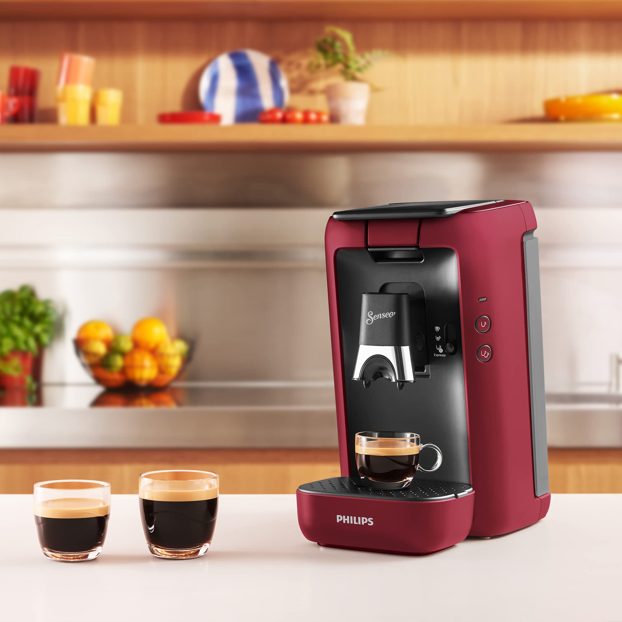 Machine à Café Rivano Senseo Maestro CSA260/91 – Rouge, Réservoir XL 1,2L